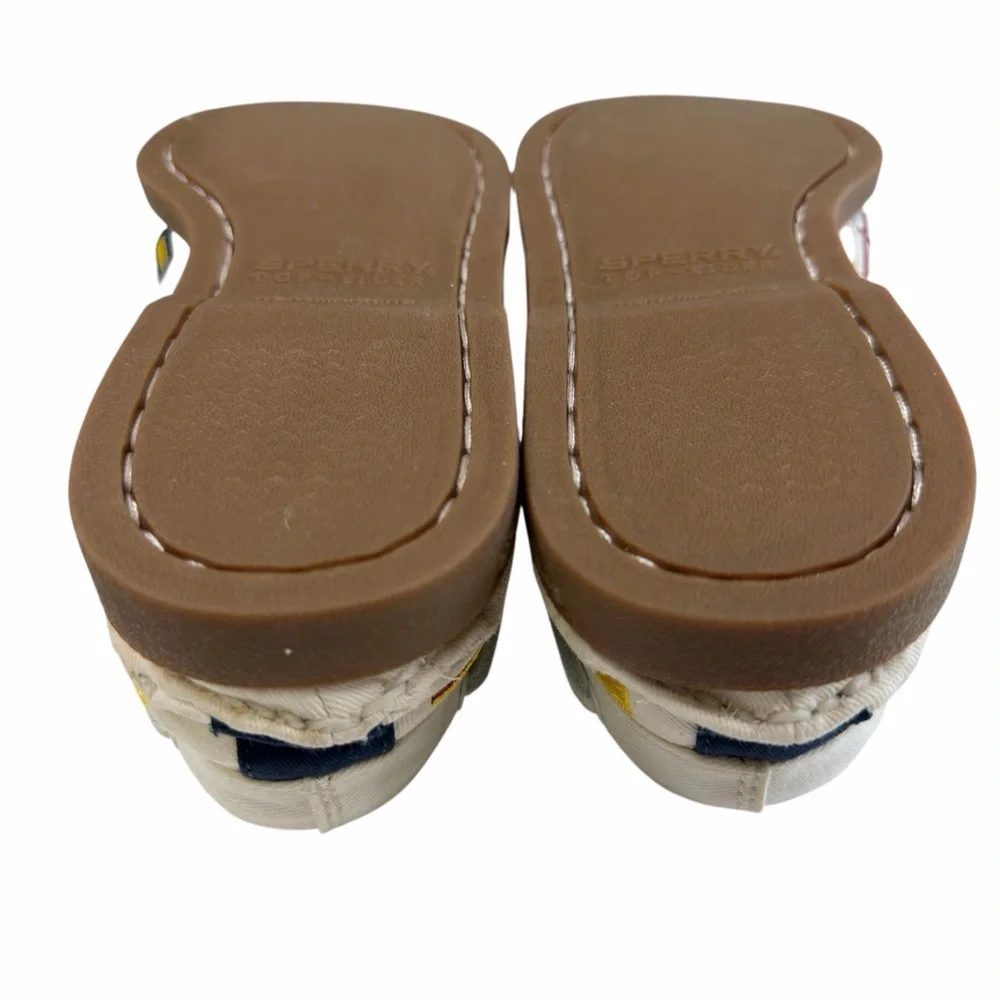 Sperry Authentic Original Boat Shoes in Canvas Nautical Embroidered Size 5